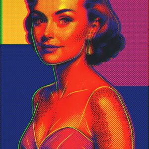 Neon Starlet – Neon Pop Art Woman Portrait Print | FineArtKlub