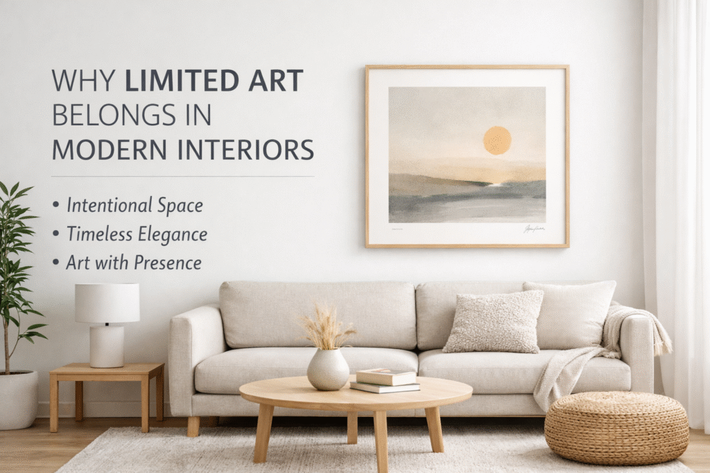 Limited art print displayed in a modern interior, highlighting the role of limited edition prints in contemporary spaces